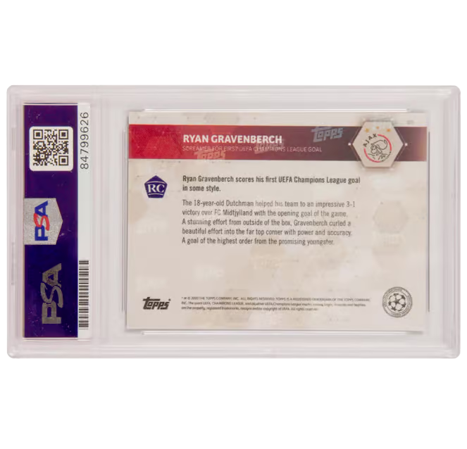 Ryan Gravenberch Signed 2020-21 Topps Now UCL Rookie #23 – PSA Authentic